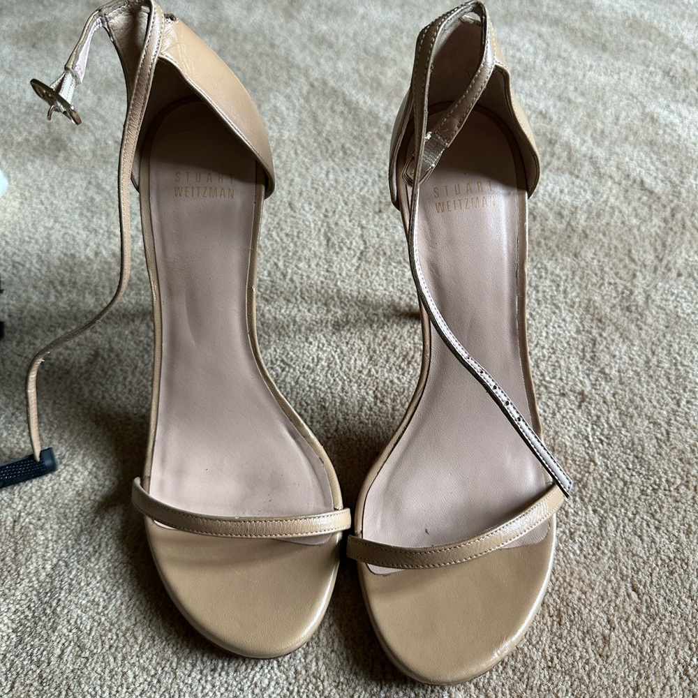 Stuart weitzman tan nudist sandals 8.5